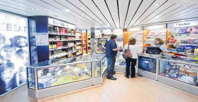 The one-day cruise has a duty-free shop